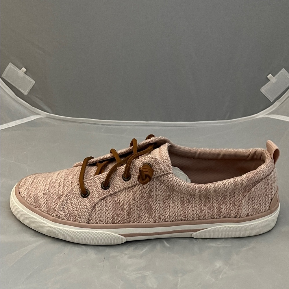 Sperry Women's Pier Wave Blush Pink Canvas Upper Slip On Sneakers - Size 9.5 - Picture 4 of 12